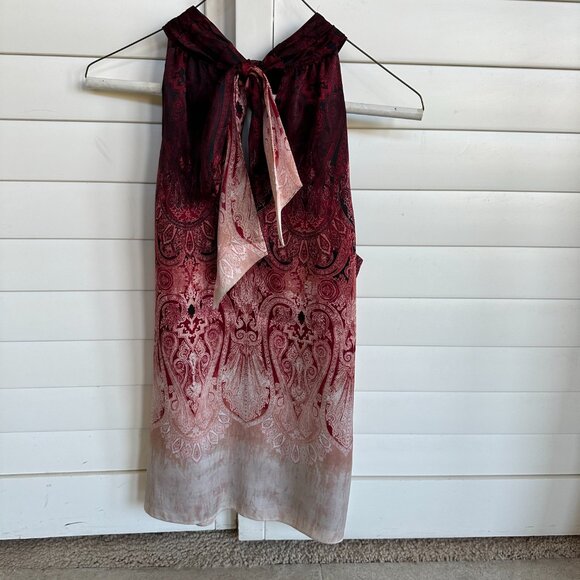 Women's White House Black Market M size red, black, cream & Burgundy sleeveless - Picture 2 of 10